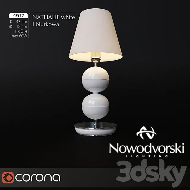 Nowodvorski NATHALIE white I biurkowa 3D Model