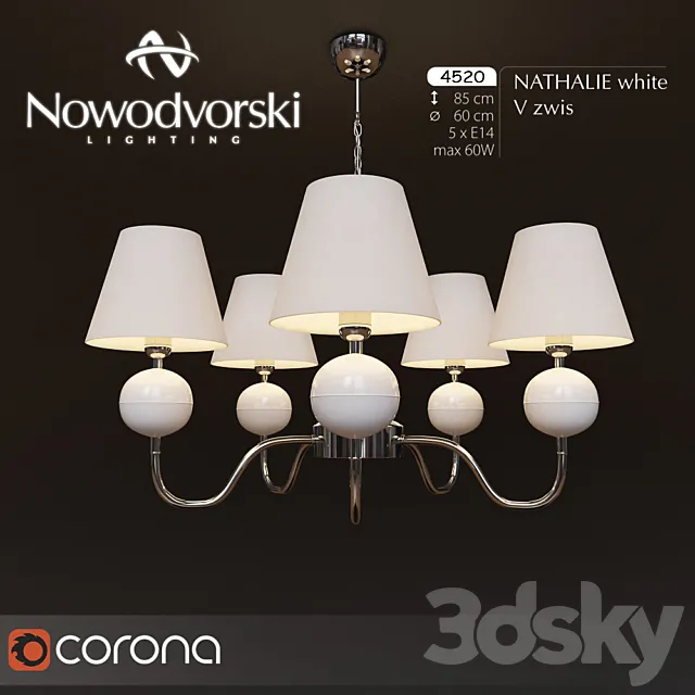 Nowodvorski NATHALIE white V zwis 3D Model Nowodvorski NATHALIE white V zwis 3D Model