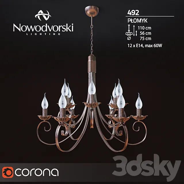 Nowodvorski PLOMYK 492 3DModel Nowodvorski PLOMYK 492 3DModel