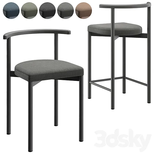 NRA chair and semi-bar stool by DELO 3D Model