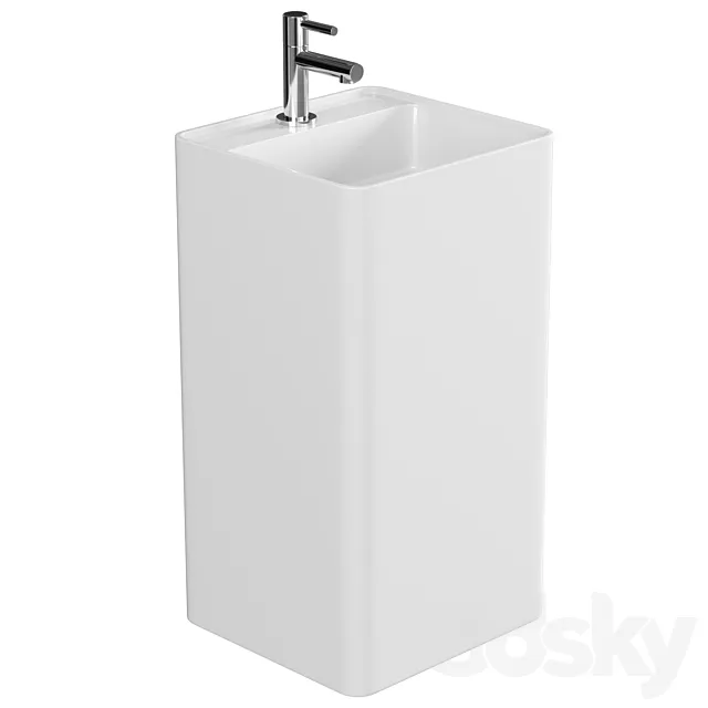 NS Bath NSF4242 floor-standing washbasin cast marble 3D Model NS Bath NSF4242 floor-standing washbasin cast marble 3D Model