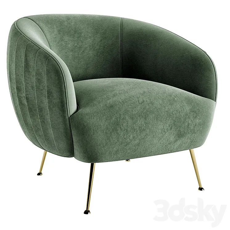 NUEVO SOFIA MOSS OCCASIONAL CHAIR 3D Model Free Download