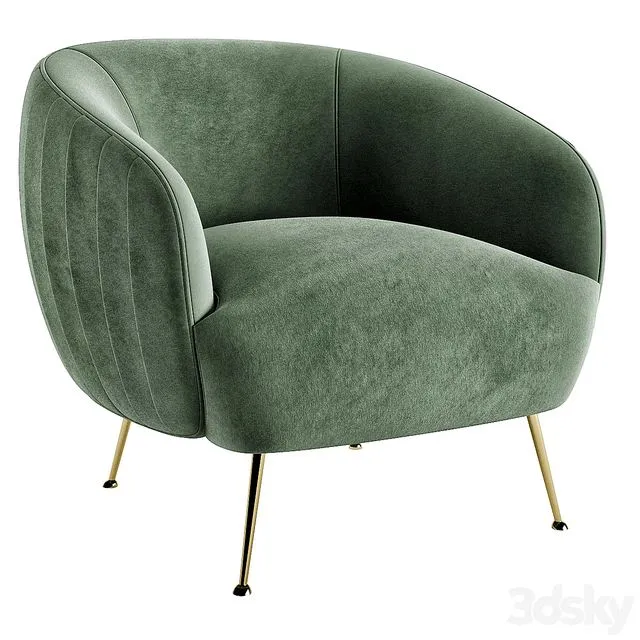 NUEVO SOFIA MOSS OCCASIONAL CHAIR 3D Model NUEVO SOFIA MOSS OCCASIONAL CHAIR 3D Model