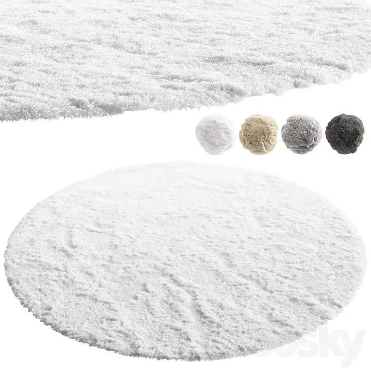 nuLoom Shaggy Area Round Rug (4 colors) 3D Model Free Download