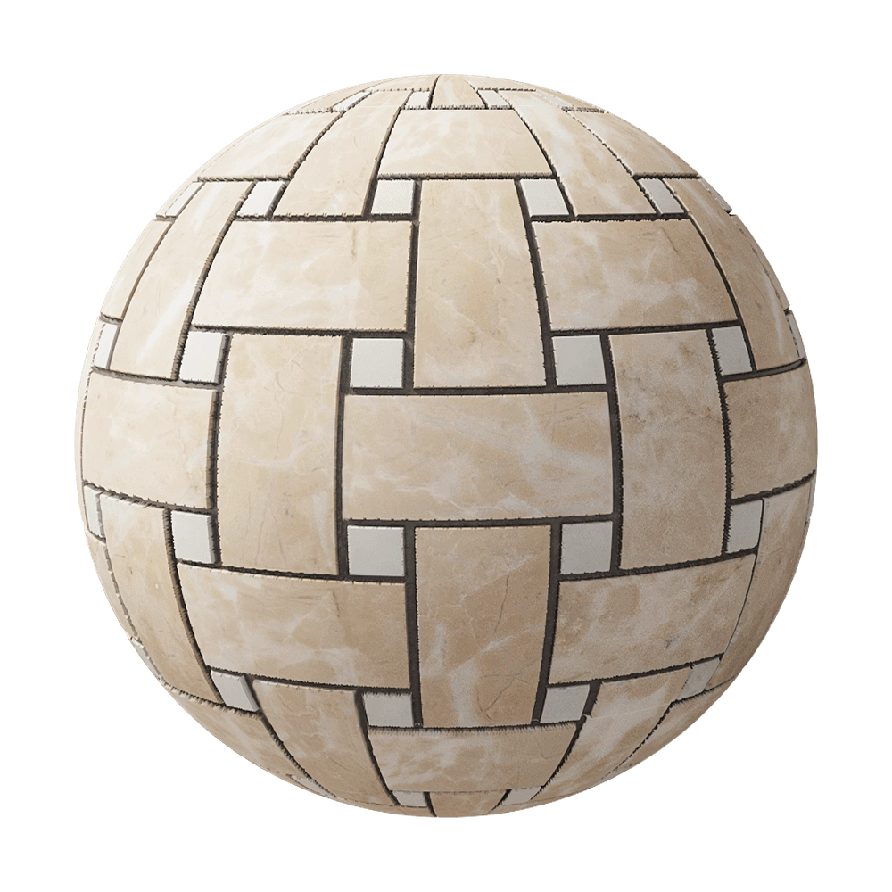 Nur Mosaic – Basketweave mosaic tile travertine and marble 3D Model Nur Mosaic – Basketweave mosaic tile travertine and marble 3D Model