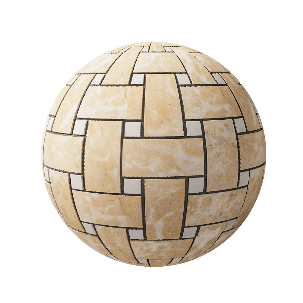 Nur Mosaic – Basketweave mosaic tile travertine and marble 3D Model Nur Mosaic – Basketweave mosaic tile travertine and marble 3D Model