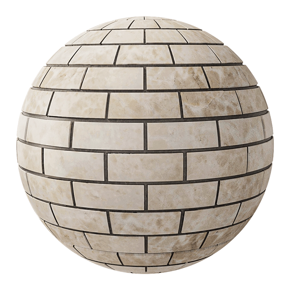 Nur Mosaic – Beige marble brick mosaic tile polished 3D Model Nur Mosaic – Beige marble brick mosaic tile polished 3D Model