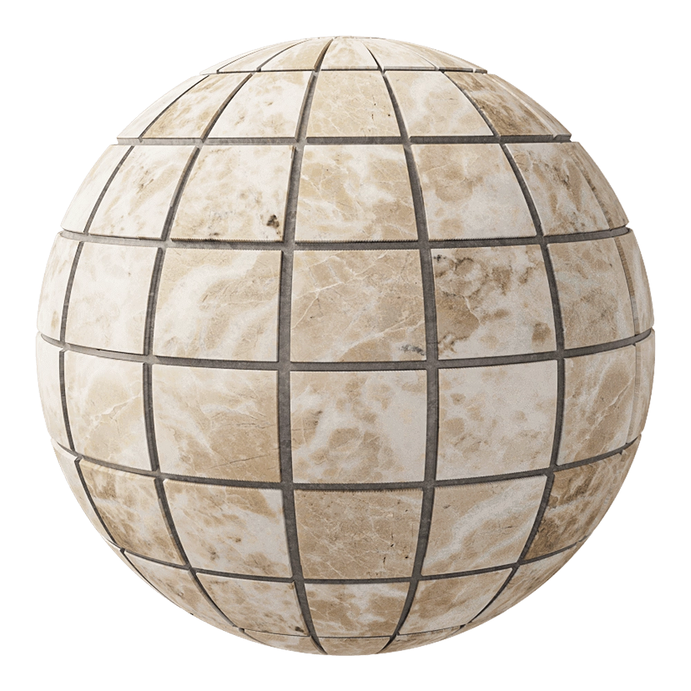 Nur Mosaic – Beige marble mosaic 3D Model Nur Mosaic – Beige marble mosaic 3D Model