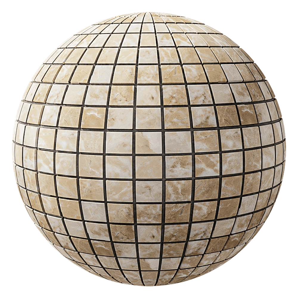 Nur Mosaic – Classic mosaic cubes from beige marble 3D Model Nur Mosaic – Classic mosaic cubes from beige marble 3D Model