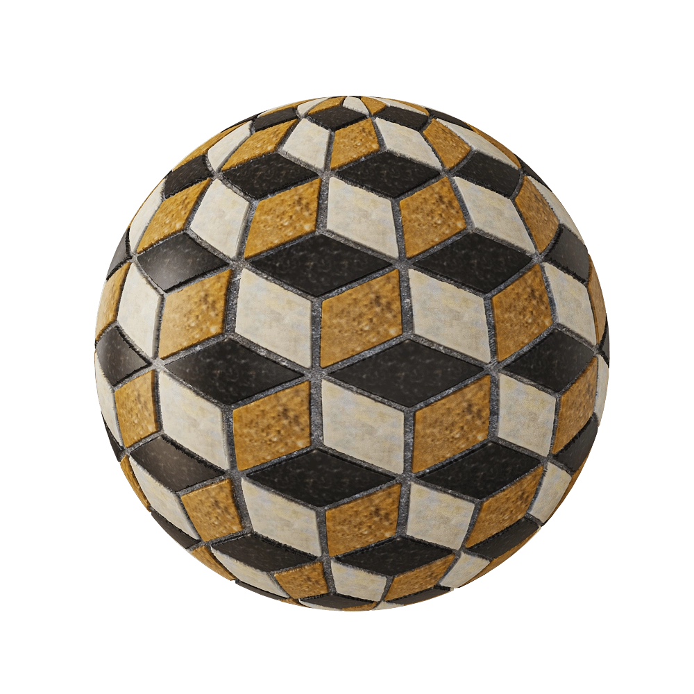 Nur Mosaic – Diagonal mosaic Marble basalt 3D Model