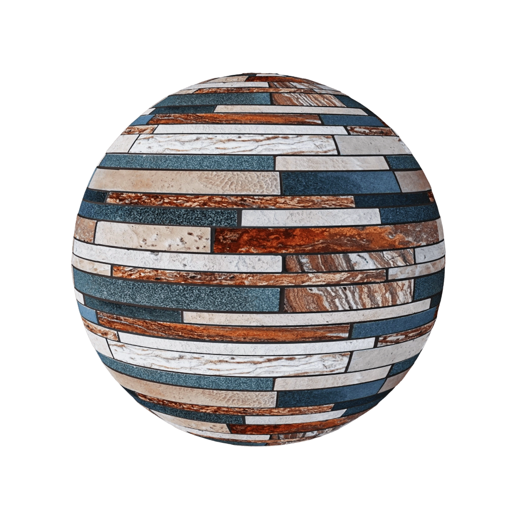 Nur Mosaic – Mosaic tiles basalt and travertine mix 3D Model Nur Mosaic – Mosaic tiles basalt and travertine mix 3D Model