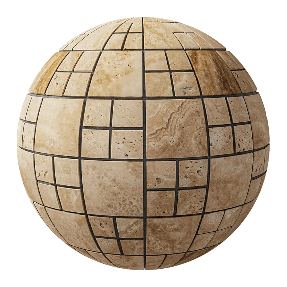 Nur Mosaic – Mosaic travertine in the form of chess 3D Model Nur Mosaic – Mosaic travertine in the form of chess 3D Model