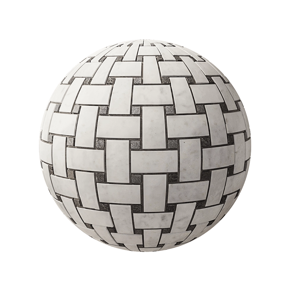 Nur Mosaic – Tartan mosaic tile from marble and basalt 3D Model Nur Mosaic – Tartan mosaic tile from marble and basalt 3D Model