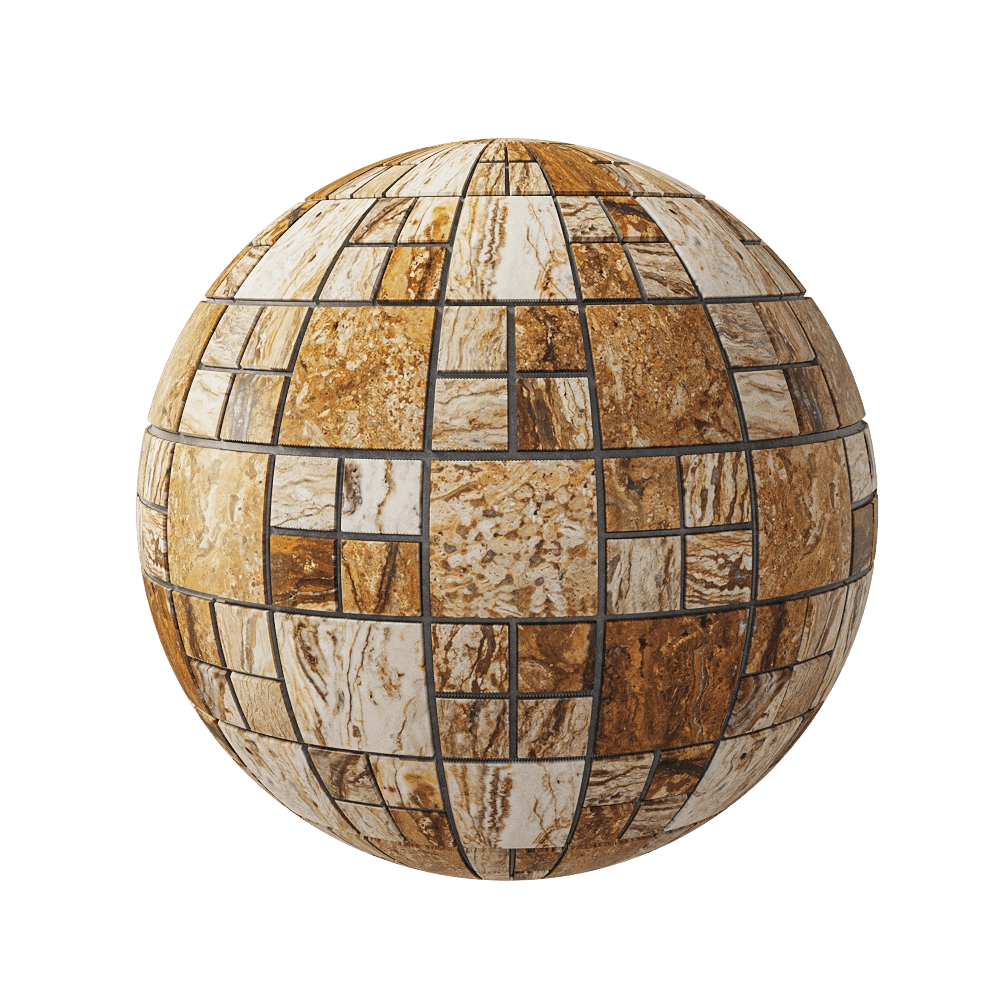 Nur Mosaic – Travertine zebra chess pattern mosaic tile 3D Model Nur Mosaic – Travertine zebra chess pattern mosaic tile 3D Model