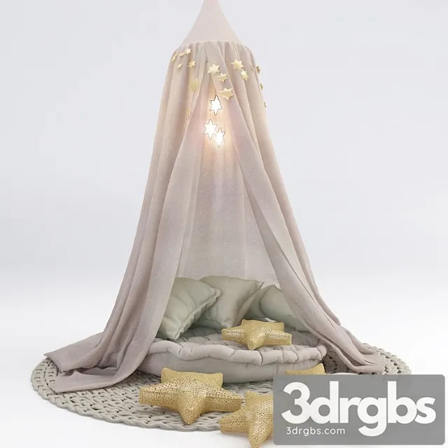 Nursery Canopy With Pillows 3D Model Download