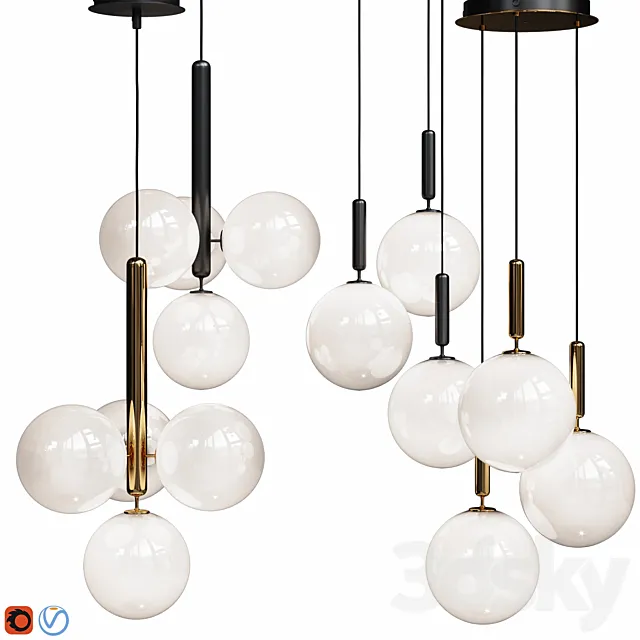 Nuura Miira 3 LARGE and 4 OPAL 3DModel