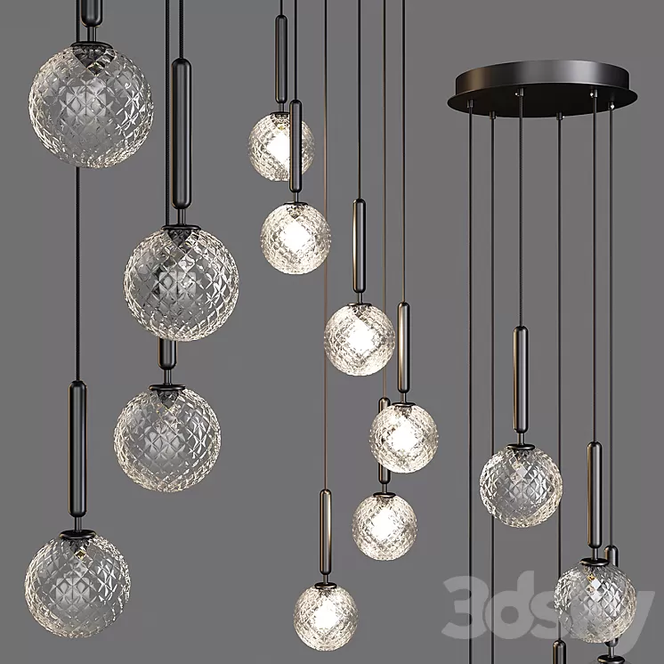 Nuura: Pendant Lamp – Miira 6 Optic (03060223) 3D Model Nuura: Pendant Lamp – Miira 6 Optic (03060223) 3D Model