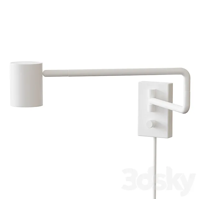 NYMÅNE NIMONE Wall lamp with swivel stand white 3D Model NYMÅNE NIMONE Wall lamp with swivel stand white 3D Model