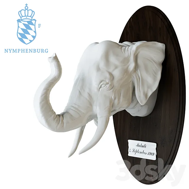 Nymphenburg. The head of an elephant. 3DModel