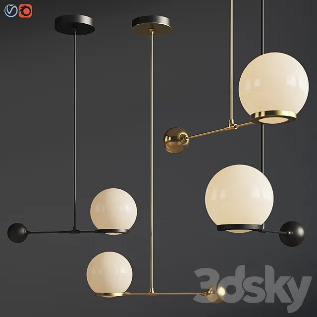 O & G Contrapesso 8 inch Globe Led Pendant 3D Model