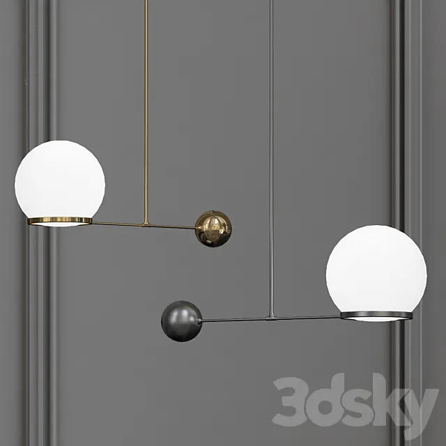 O & G Contrapesso LED Globe Pendant 3D Model