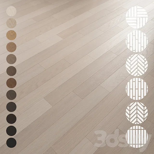Oak Flooring Set 013 3D Model Oak Flooring Set 013 3D Model