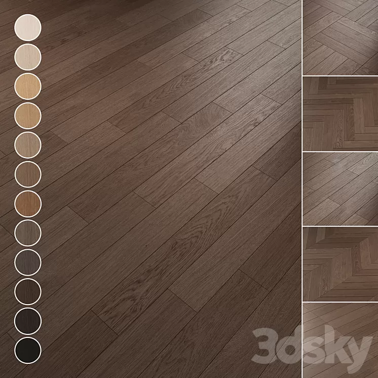 Oak Flooring Set 081 3D Model