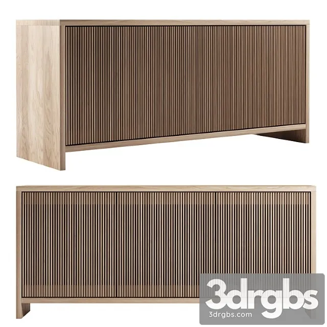 Oak Slatted Credenza by Material 3D Model Download