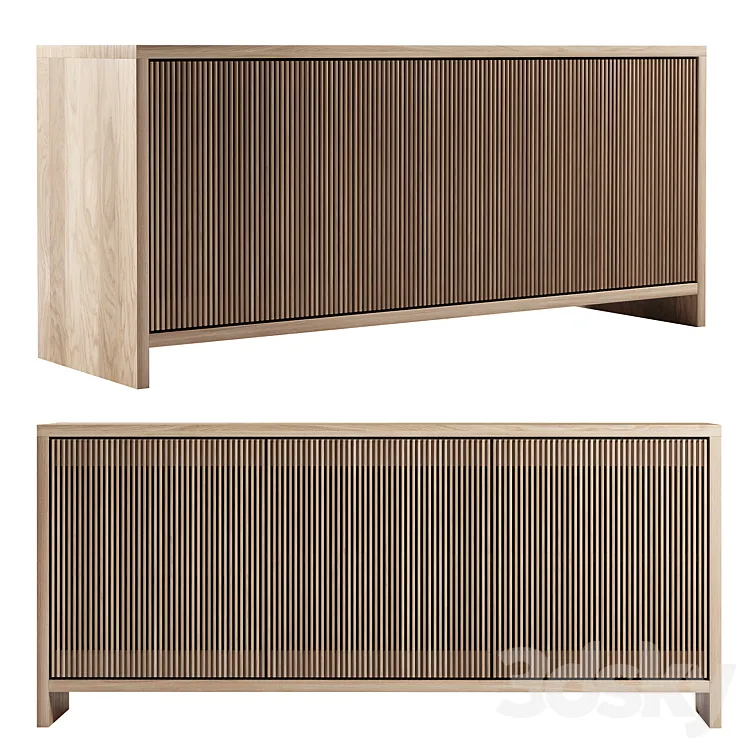 Oak Slatted Credenza by Material 3D Model Free Download Oak Slatted Credenza by Material 3D Model Free Download