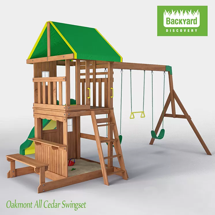 Oakmont All Cedar Swingset 3D Model Oakmont All Cedar Swingset 3D Model