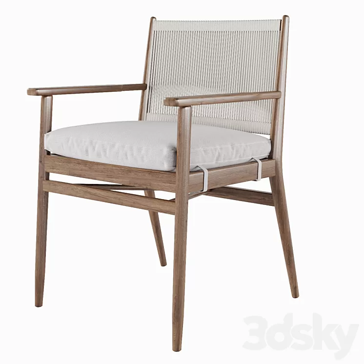 Oakmont Outdoor Dining Arm Chair 3D Model Free Download