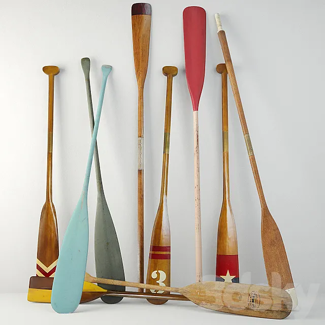 Oars 3D Model Oars 3D Model