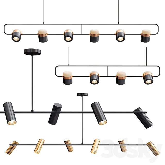 Obie Diner & Ling PL6 Linear Suspension Light 3D Model Obie Diner & Ling PL6 Linear Suspension Light 3D Model