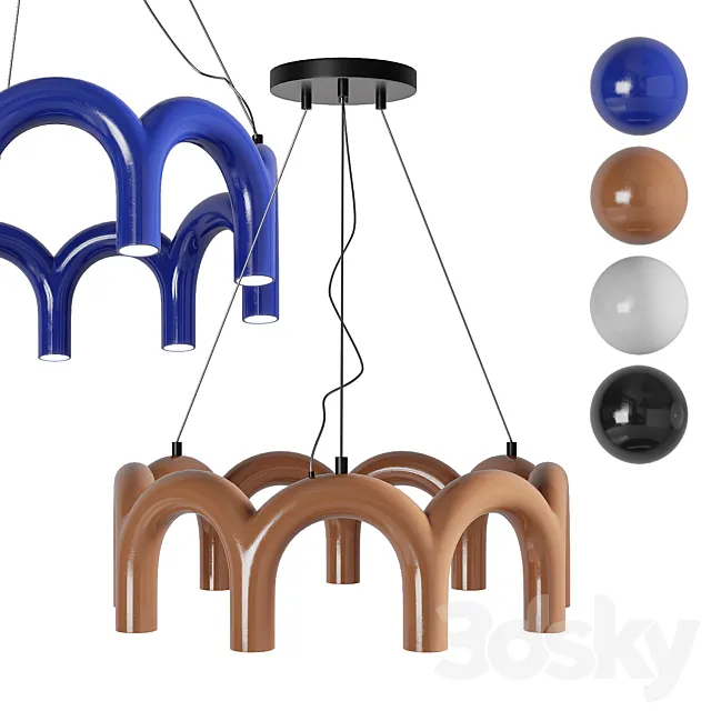 Oblure Arch Circle LED Chandelier 3D Model Oblure Arch Circle LED Chandelier 3D Model