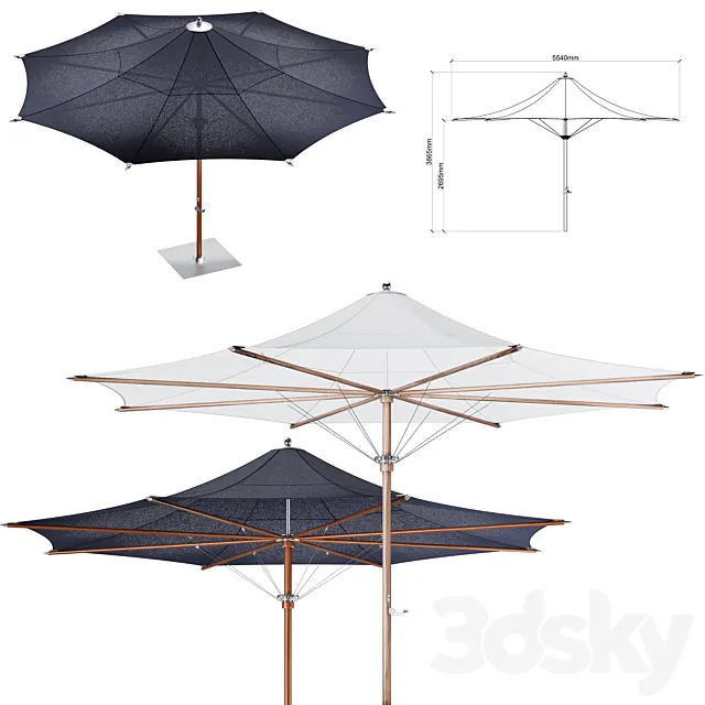 Ocean Master Max Octagon Parasol By Tuuci 3D Model