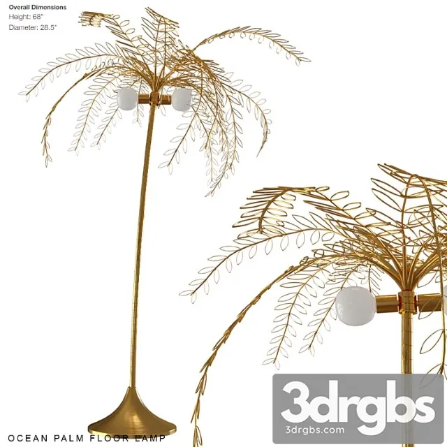 Ocean Palm Floor Lamp 3D Model Download