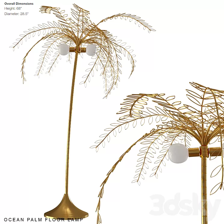 Ocean palm floor lamp 3D Model Ocean palm floor lamp 3D Model