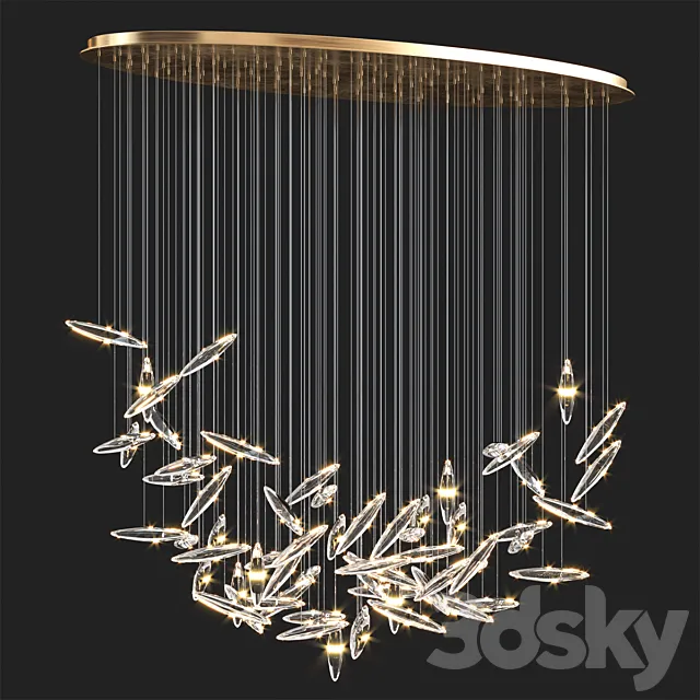 Ocher moonlight chandelier 3DModel