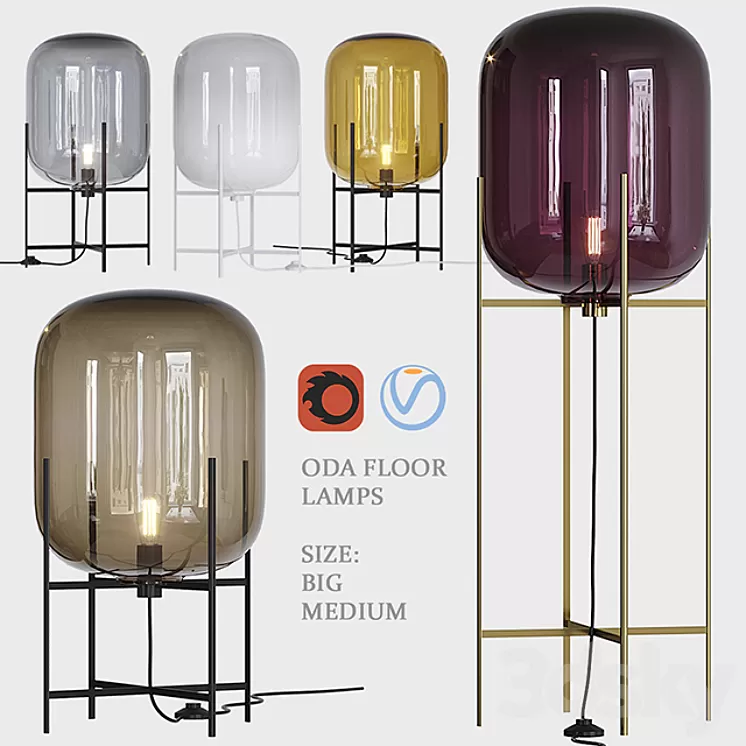 Oda floor lamps 3D Model Oda floor lamps 3D Model