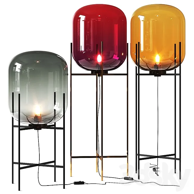 Oda Stripes Large Pulpo Floor Lamp 3D Model