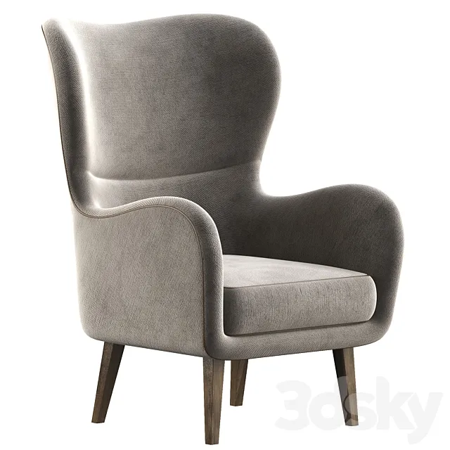Oday_27.5_W_Wingback_Chair 3D Model