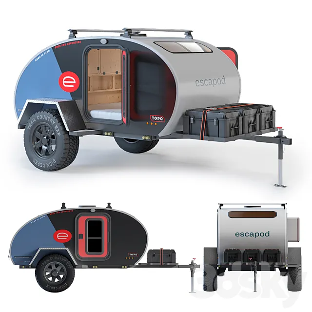 Off Road Teardrop Trailers ESCAPOD 3D Model