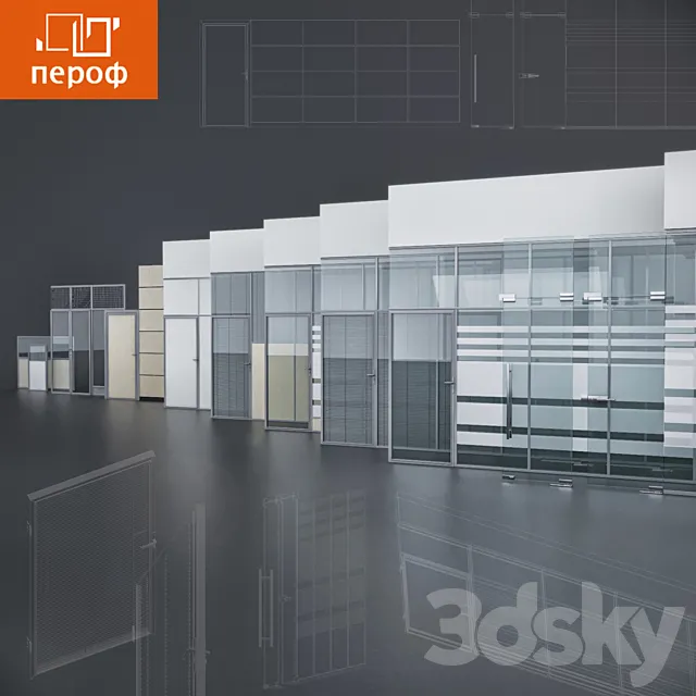 Office and trading partitions Perof 3DModel Office and trading partitions Perof 3DModel
