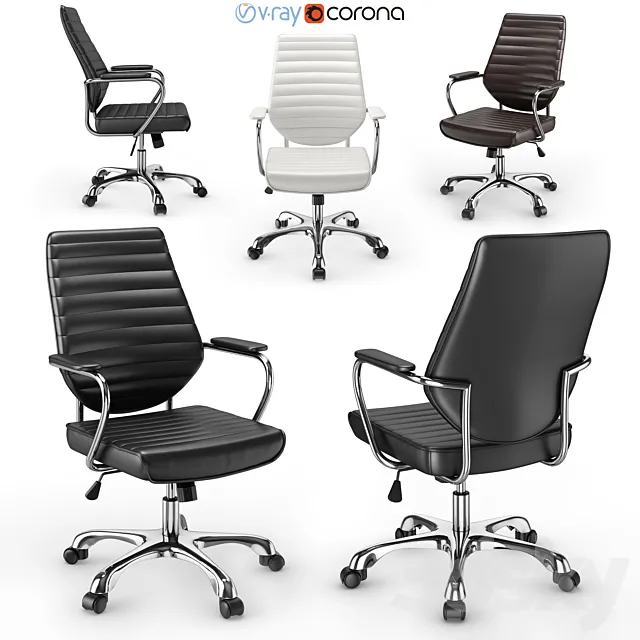 Office Chair Coaster High Back Office Chair 3DModel
