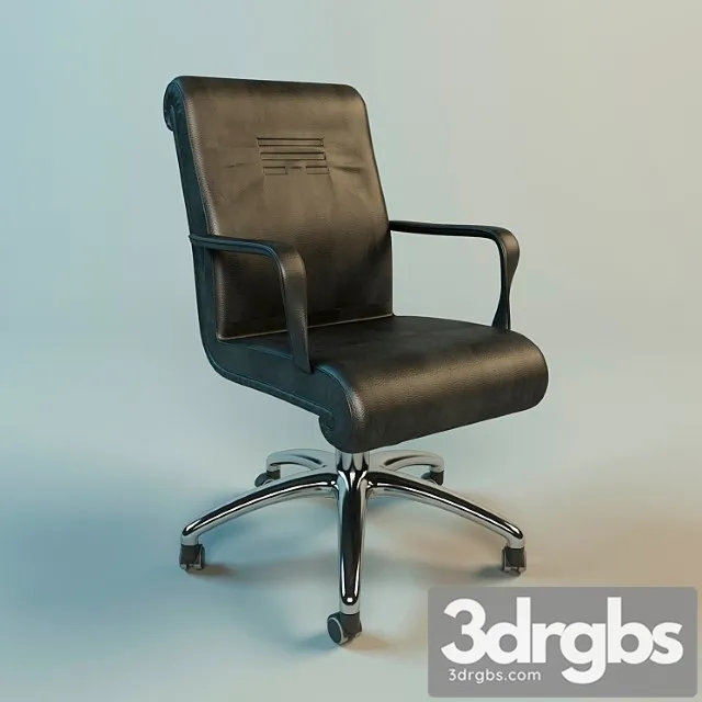 Office Chair Leather Black 3D Model Download