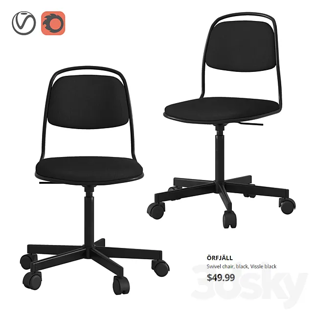 Office chair ORFJALL IKEA 3D Model