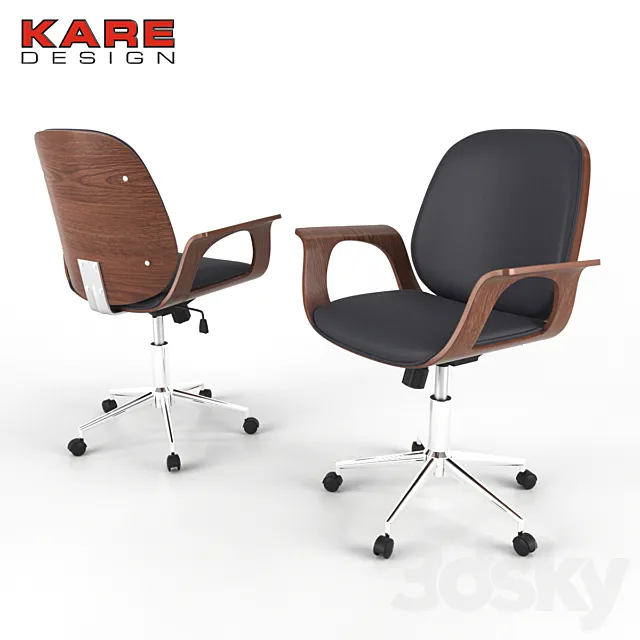 Office Chair Patron Walnut 3D Model