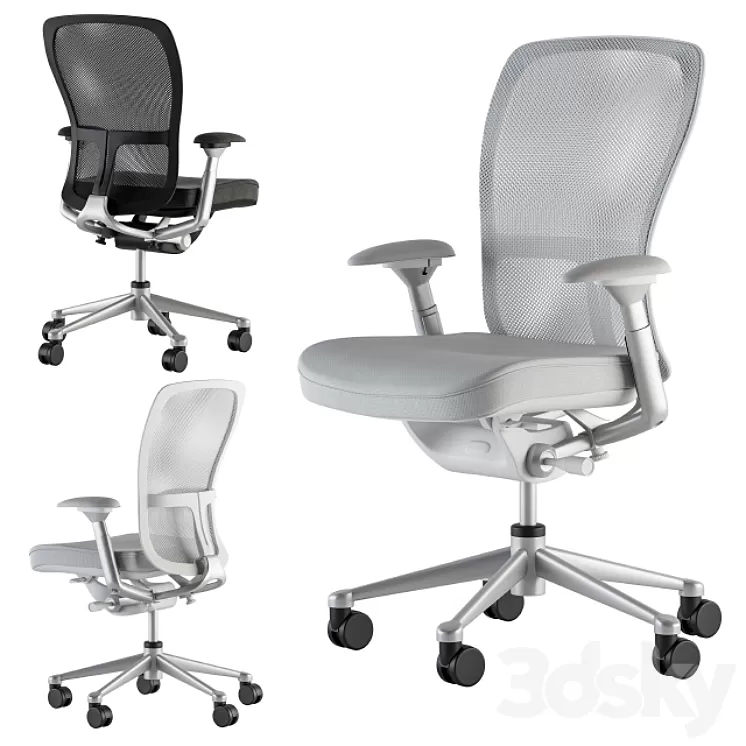 Office Chair Zody Black and White 3D Model Office Chair Zody Black and White 3D Model
