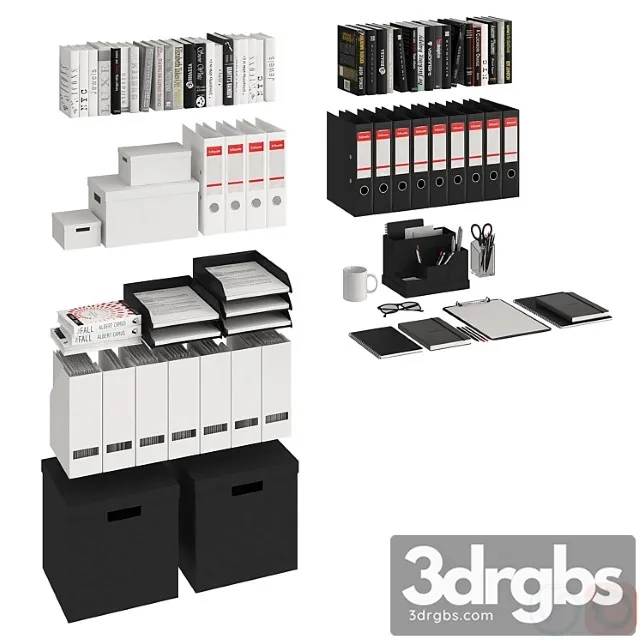 Office decor set 3D Model Download