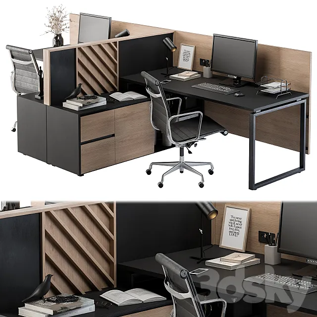 Office Furniture – employee Set 06 3D Model
